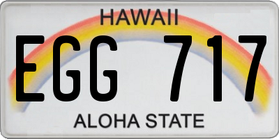 HI license plate EGG717
