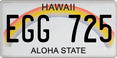 HI license plate EGG725