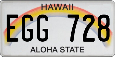 HI license plate EGG728