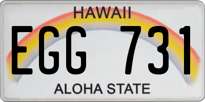 HI license plate EGG731