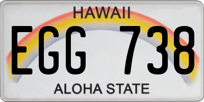 HI license plate EGG738