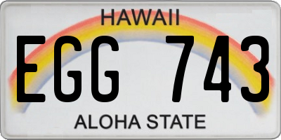 HI license plate EGG743