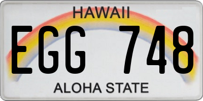 HI license plate EGG748