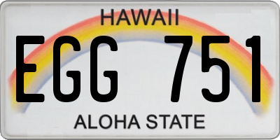 HI license plate EGG751
