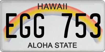 HI license plate EGG753
