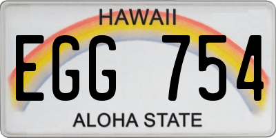 HI license plate EGG754