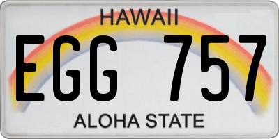 HI license plate EGG757