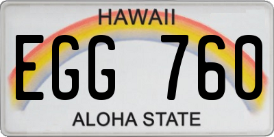 HI license plate EGG760