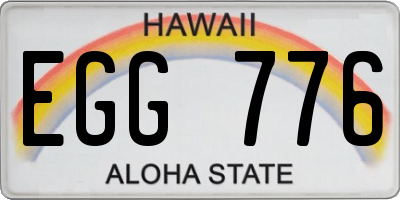 HI license plate EGG776