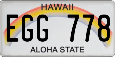 HI license plate EGG778