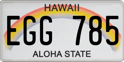 HI license plate EGG785