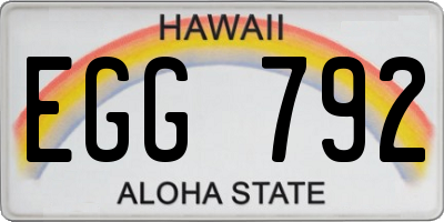 HI license plate EGG792