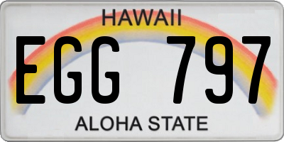 HI license plate EGG797