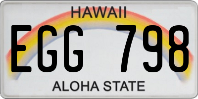 HI license plate EGG798