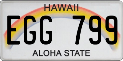 HI license plate EGG799