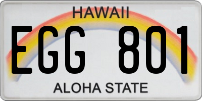 HI license plate EGG801