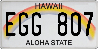 HI license plate EGG807