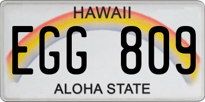 HI license plate EGG809