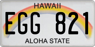 HI license plate EGG821