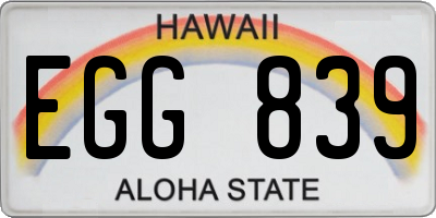HI license plate EGG839