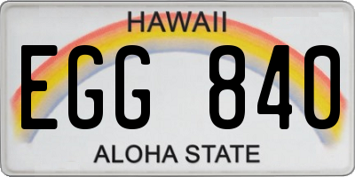 HI license plate EGG840