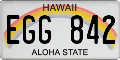HI license plate EGG842