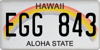 HI license plate EGG843