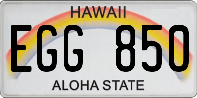 HI license plate EGG850