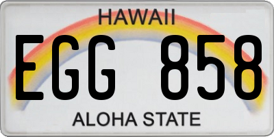 HI license plate EGG858