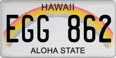 HI license plate EGG862