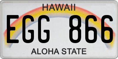 HI license plate EGG866