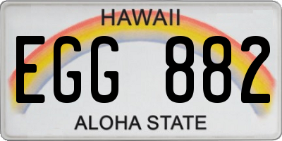 HI license plate EGG882