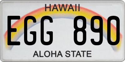 HI license plate EGG890