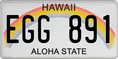 HI license plate EGG891