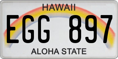 HI license plate EGG897