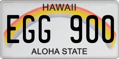 HI license plate EGG900