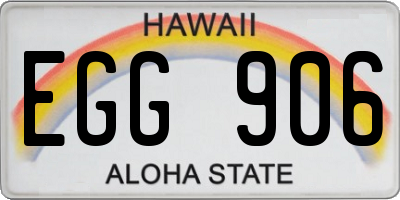 HI license plate EGG906