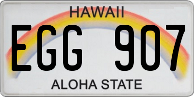 HI license plate EGG907
