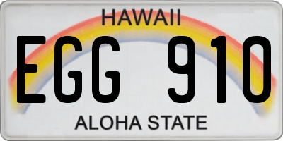 HI license plate EGG910