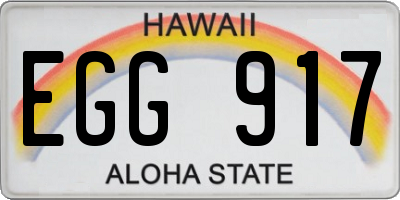 HI license plate EGG917
