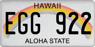HI license plate EGG922