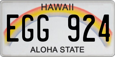 HI license plate EGG924