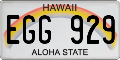 HI license plate EGG929