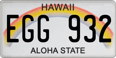 HI license plate EGG932