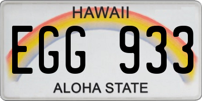 HI license plate EGG933