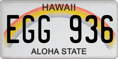 HI license plate EGG936
