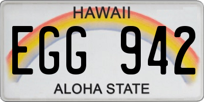 HI license plate EGG942