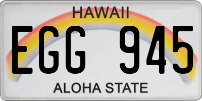 HI license plate EGG945