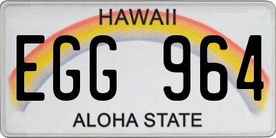 HI license plate EGG964