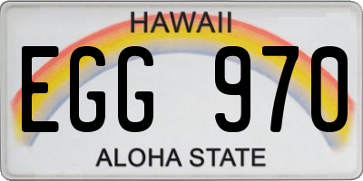 HI license plate EGG970